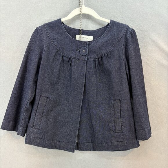 Merona Jackets & Blazers - Merona Women's Dark Denim Jacket 3/4 Sleeve Cape Style Size M